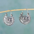 Sterling silver hoop earrings, 'Mazahua Lovebirds' - Artisan Crafted Silver Mazahua Style Sterling Hoop Earrings thumbail