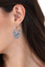 Sterling silver hoop earrings, 'Mazahua Lovebirds' - Artisan Crafted Silver Mazahua Style Sterling Hoop Earrings