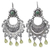 Peridot and turquoise chandelier earrings, 'Fluttering Leaves' - Turquoise Peridot Sterling Silver Dangle Earrings Mexico (image 2a) thumbail