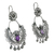 Amethyst chandelier earrings, 'Mazahua Elegance' - Sterling Silver Mazahua Engagement Earrings with Amethyst