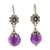 Amethyst dangle earrings, 'Budding Amethyst' - Hand Crafted Amethyst and Sterling Silver Dangle Earrings (image 2a) thumbail