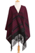 Cotton rebozo shawl, 'Zapotec Fiesta in Fuchsia' - Zapotec Handwoven Rebozo Shawl in Black and Fuchsia (image 2c) thumbail