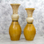 Ceramic decorative vases, 'Sunshine Squeeze' (pair) - Mexico Crafted 30 and 24 Inch Tall Ceramic Decorative Vases