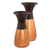 Ceramic vases, 'Coffee and Copper' (pair) - Set of 2 Handcrafted Ceramic Decorative Vases in Browns
