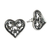 Sterling silver button earrings, 'Lovebird Heart' - Handcrafted Heart Shaped Sterling Silver Bird Earrings (image 2b) thumbail