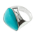 Turquoise cocktail ring, 'Asymmetrical Sea' - Mexican Taxco Silver Handcrafted Turquoise Women's Ring