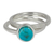 Turquoise and sterling silver stacking rings, 'Sky Glow' (pair) - Handcrafted Taxco Silver Turquoise Stacking Rings (Pair)