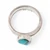 Turquoise and sterling silver stacking rings, 'Sky Glow' (pair) - Handcrafted Taxco Silver Turquoise Stacking Rings (Pair)