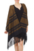 Zapotec cotton rebozo shawl, 'Fiesta in Black and Marigold' - Zapotec Handwoven Rebozo Shawl in Black and Marigold (image 2b) thumbail