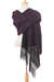 Rebozo-Schal aus Zapotec-Baumwolle - Zapotec handgewebter schwarzer und lila Rebozo-Schal