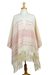 Zapotec cotton rebozo shawl, 'Pink Stars of Teotitlan' - Pink and Creamy Cotton Handwoven Zapotec Shawl (image 2c) thumbail