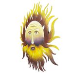 Steel wall sculpture, 'Bearded Sun' - Hand Made Steel Wall Sculpture of Sun Face from Mexico