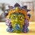 Papier mache mask, 'Kukulkan in Colors' - Handcrafted Signed Papier Mache Mexican Plumed Serpent Mask