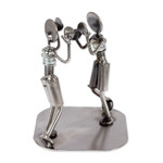 Recycled auto part sculpture, 'Rustic Boxing Match' - Rustic Sculpture Depicting Boxers in Recycled Auto Parts