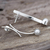 Cultured pearl drop earrings, 'Curvy Beauty' - 950 Silver Cultured Pearl Drop Earrings from Mexico (image 2b) thumbail