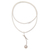 Cultured pearl pendant necklace, 'Curvy Beauty' - 950 Silver Cultured Pearl Pendant Necklace from Mexico (image 2a) thumbail