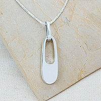 Silver pendant necklace, 'Beautifully Abstract'