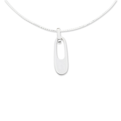 Silver pendant necklace, 'Beautifully Abstract' - 950 Silver Contemporary Pendant Necklace from Mexico