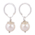Swarovski crystal pearl dangle earrings, 'Flower Bud' - Swarovski Pearl Sterling Silver Dangle Earrings from Mexico
