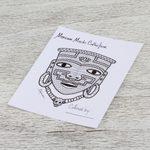 Coloring postcards, 'Mexican Masks Collection' (set of 10) - 10 Coloring Postcards Set of Fantastical Mexican Masks