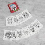 Coloring postcards, 'Mexican Masks Collection' (set of 10) - 10 Coloring Postcards Set of Fantastical Mexican Masks