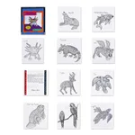 Coloring postcards, 'Alebrije Collection' (set of 10) - Gift Idea 10 Coloring Postcards of Mexican Animal Alebrijes
