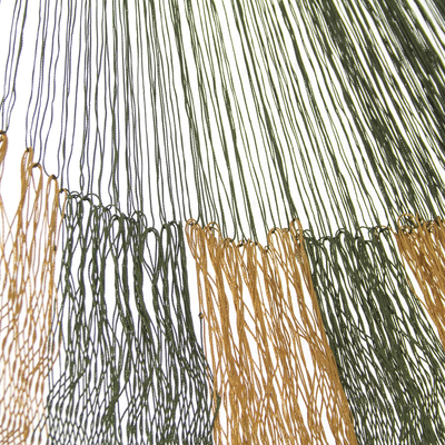 Hängematte, (einzeln) - Handgewebte Einzelhängematte, moosgrün, gebranntes Siena, Mexiko