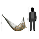 Hammock, 'Mossy Mountain' (single) - Hand Woven Single Hammock Moss Green Burnt Sienna Mexico