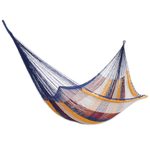 Hammock, 'Durango' (single) - Hand Made Nylon Single Hammock with S-Hooks from Mexico