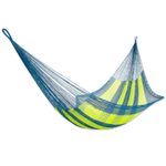 Hammock, 'Neptune' (single) - Hand Made Nylon Single Hammock with S-Hooks from Mexico