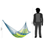 Hammock, 'Neptune' (single) - Hand Made Nylon Single Hammock with S-Hooks from Mexico