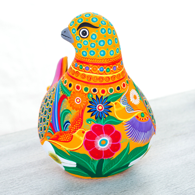 Keramische Skulptur, „Prächtige Taube“. - Handgefertigte Keramik-Taubenskulptur aus Mexiko