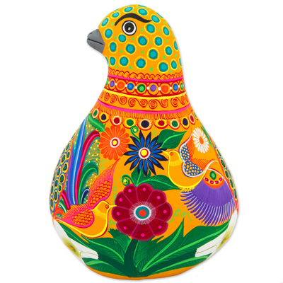 Keramische Skulptur, „Prächtige Taube“. - Handgefertigte Keramik-Taubenskulptur aus Mexiko