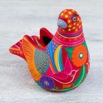 Ceramic sculpture, 'Spotted Dove' - Hand Crafted Ceramic Dove Shaped Sculpture from Mexico