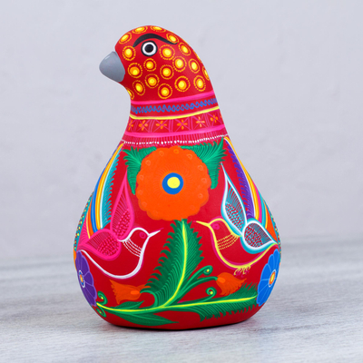 Ceramic sculpture, 'Spotted Dove' - Hand Crafted Ceramic Dove Shaped Sculpture from Mexico