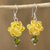 Crystal dangle earrings, 'Shooting Stars in Yellow' - Yellow Swarovski Crystal Dangle Earrings from Mexico thumbail