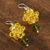Crystal dangle earrings, 'Shooting Stars in Yellow' - Yellow Swarovski Crystal Dangle Earrings from Mexico (image 2b) thumbail
