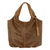 Leather hobo handbag, 'Honey Brown Belle' - Soft Honey Brown Leather Hobo Handbag with 3 Inner Pockets