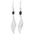 Lapis lazuli filigree dangle earrings, 'Aural Leaf in Blue' - Filigree Silver Lapis Lazuli Dangle Earrings from Mexico