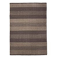 Wool area rug, Mushroom Parallels (4x5)