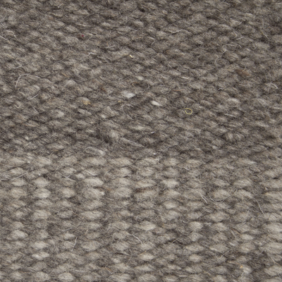 Wool area rug, 'Mushroom Parallels' (4x5) - Hacienda Style Handwoven Wool Textured Rug in Mushroom