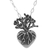 Sterling silver pendant necklace, 'Root of Life' - Hand Made Sterling Silver Pendant Necklace Heart from Mexico thumbail