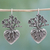 Sterling silver drop earrings, 'Root of Life' - Hand Made Sterling Silver Drop Earrings Heart from Mexico (image 2) thumbail