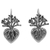 Sterling silver drop earrings, 'Root of Life' - Hand Made Sterling Silver Drop Earrings Heart from Mexico thumbail