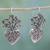 Sterling silver drop earrings, 'Root of Life' - Hand Made Sterling Silver Drop Earrings Heart from Mexico (image 2b) thumbail