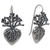 Sterling silver drop earrings, 'Root of Life' - Hand Made Sterling Silver Drop Earrings Heart from Mexico (image 2d) thumbail
