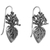 Sterling silver drop earrings, 'Root of Life' - Hand Made Sterling Silver Drop Earrings Heart from Mexico (image 2e) thumbail