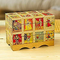 Decoupage jewelry box, Day of the Dead Lottery