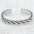 Sterling silver cuff bracelet, 'Little Bones' - Hand Made Sterling Silver Cuff Bracelet Bone Motif Mexico