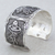 Sterling silver cuff bracelet, 'Skeletal Hat Dance' - Mexican Day of the Dead Sterling Silver Cuff Bracelet (image 2b) thumbail